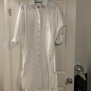 White button down shirt dress